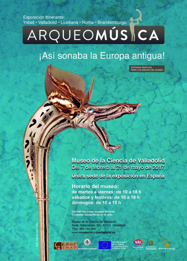 Cartel de la exposición 'Arqueomúsica. ¡Así sonaba la Europa antigua!' 