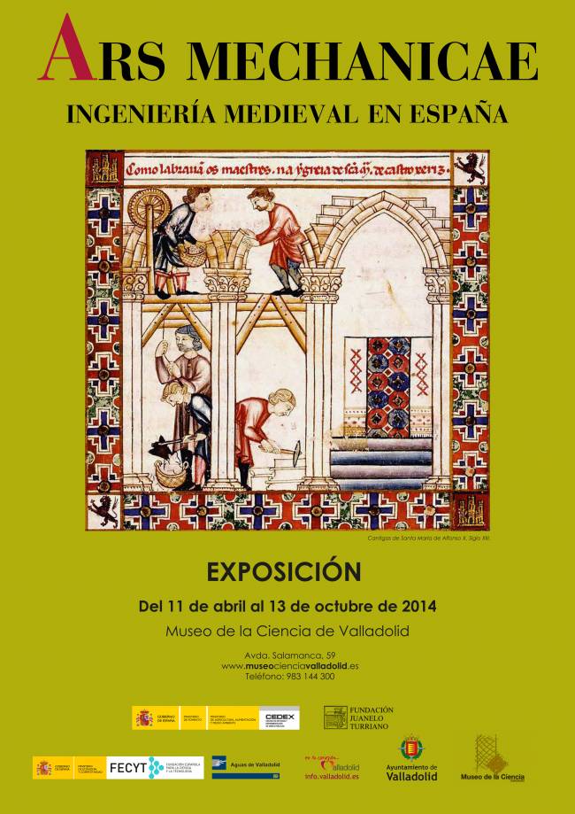 Cartel de la exposición "Ars Mechanicae. Ingeniería medieval en España" 