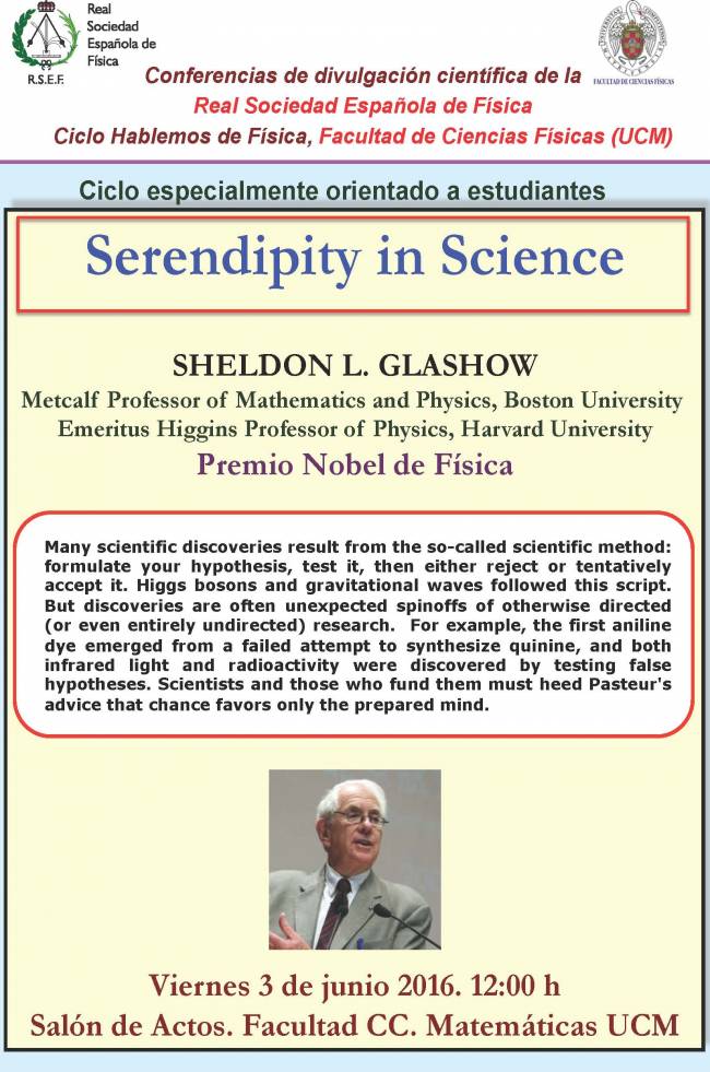 Cartel de la conferencia de Sheldon Lee Glashow