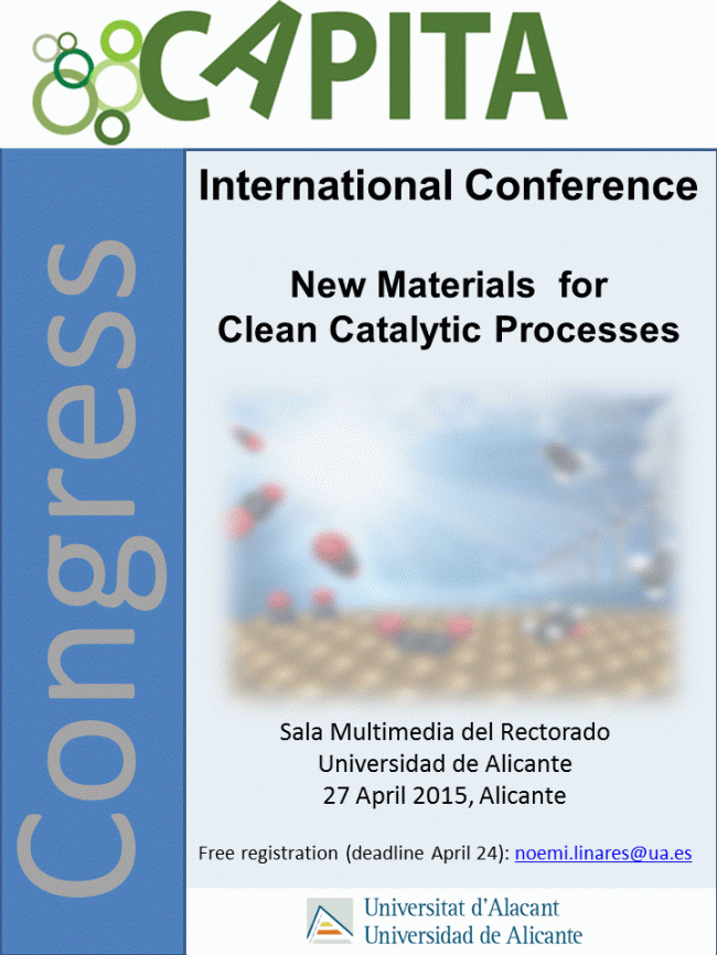 Cartel del Workshop International Conference on New Materials for Clean Catalytic Processes. Grupo NANOMOL de la UA