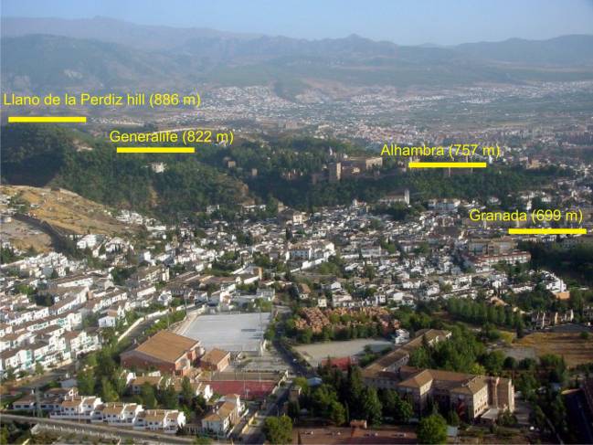 Escalones topográficos inducidos por fallas activas en Granada capital