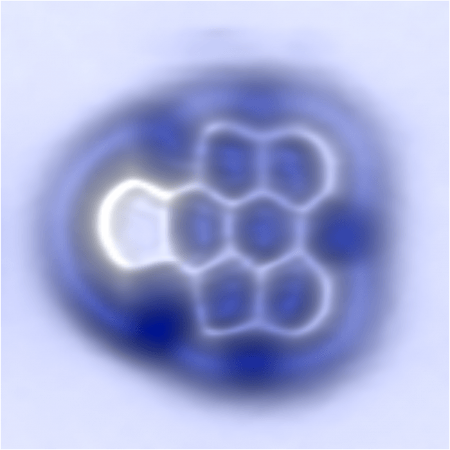AFM image of an aryne molecule imaged with a CO ti