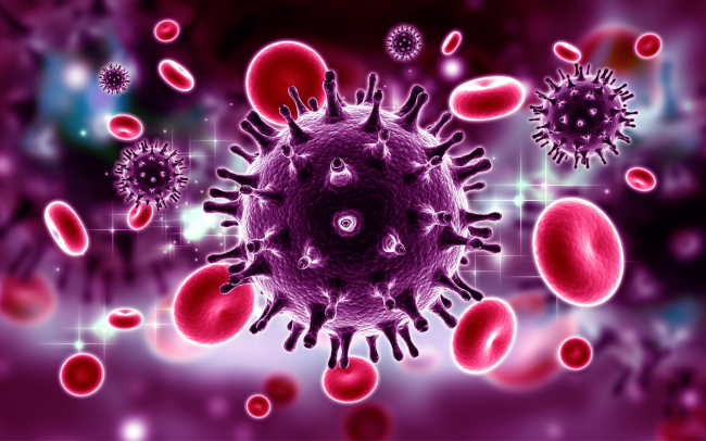 Virus del VIH renderizado en 3d