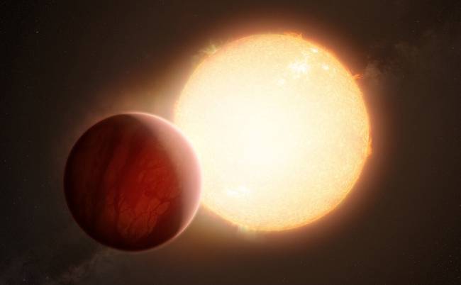 Representación artística de un exoplaneta ultracaliente