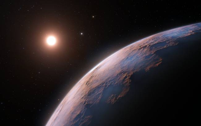 Representación artística del exoplaneta Próxima d