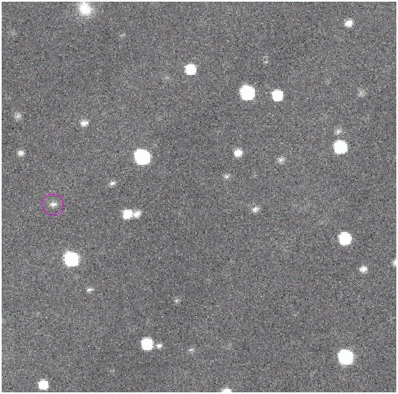 Movimiento del Asteroide 2008TC3. Imagen: R. Kowalski, E. Beshore, Catalina Sky Survey. 