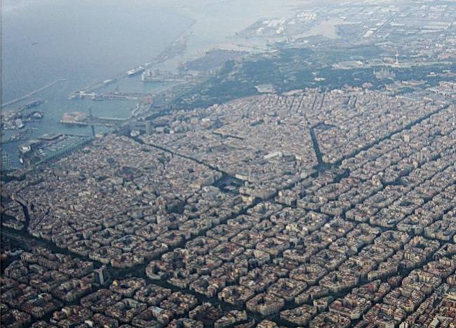 Vista aérea del eixample de Barcelona