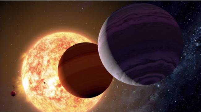 Concepto artístico de dos exoplanetas