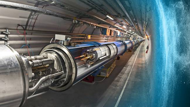Recreación del interior del túnel del LHC, donde se produjeron las colisiones que han dado lugar a estos resultados