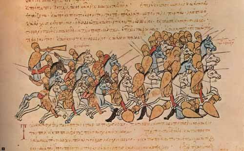 Batalla de los búlgaros de Simeón contra los húngaros (Códice Madritensis de Juan Skylitzesa, s.XI) 