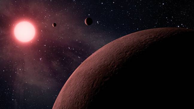 Recreación artística del sistema planetario Kepler-42