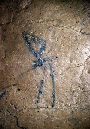 Antropomorfo esquemático datado hace 13.000 años. / M.A. Martín-Merino