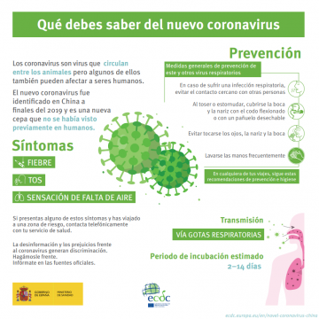Infografía sobre el coronavirus. / Ministerio de Sanidad