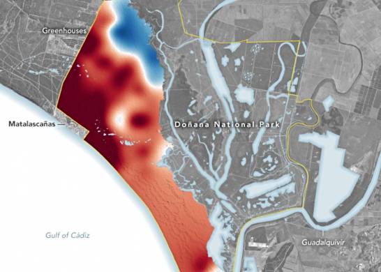 NASA echoes that Doñana dries up due to agriculture and tourism